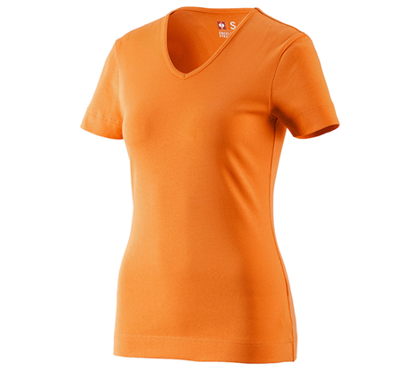 Primary image e.s. T-shirt cotton V-Neck, ladies' orange