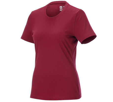 Primary image e.s. T-shirt cotton light, ladies' bordeaux