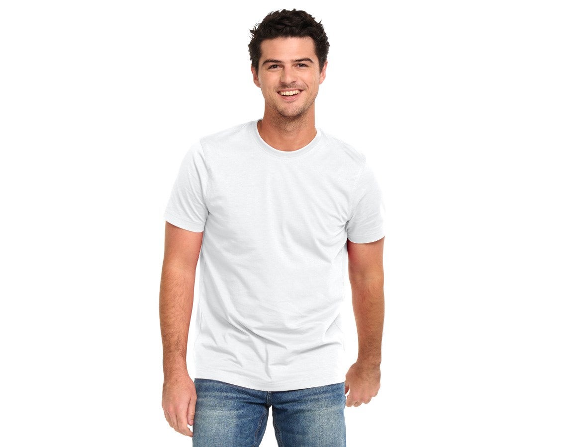 Main action image e.s. T-shirt cotton, slim fit white