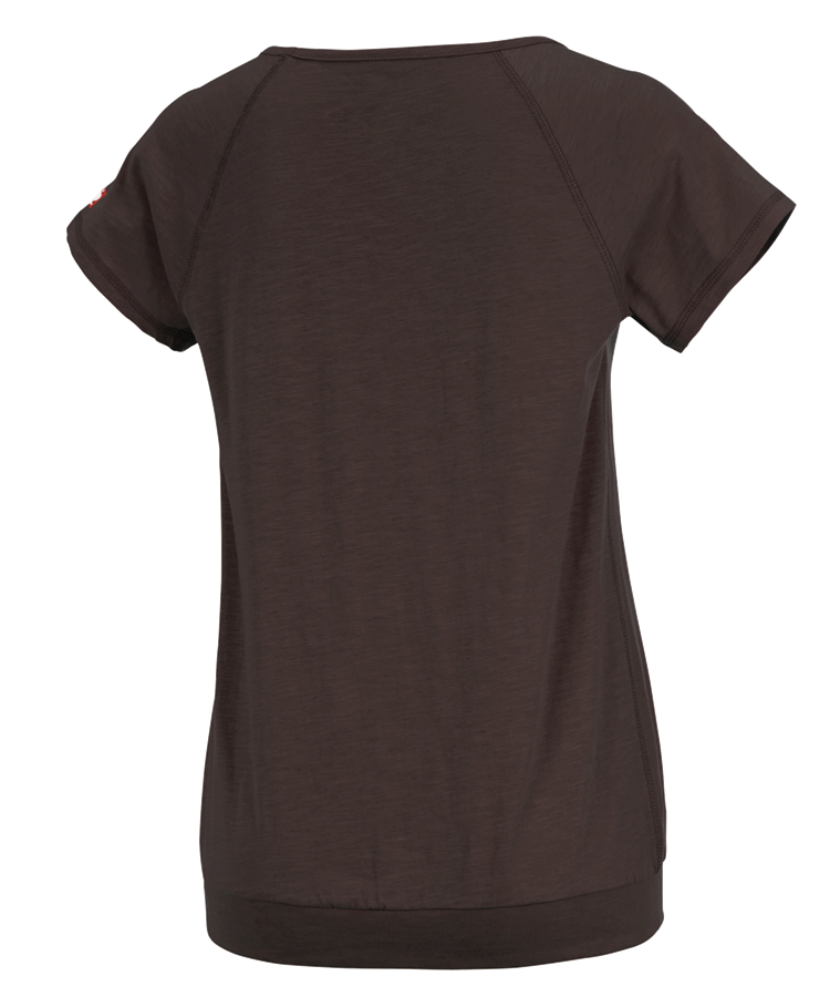 Secondary image e.s. T-shirt cotton slub, ladies' chestnut