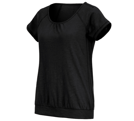 Primary image e.s. T-shirt cotton slub, ladies' black