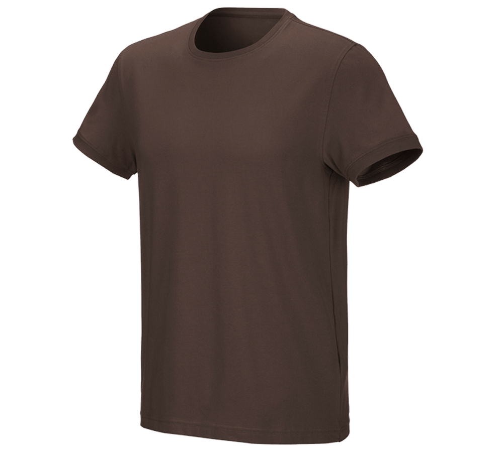 Primary image e.s. T-shirt cotton stretch chestnut