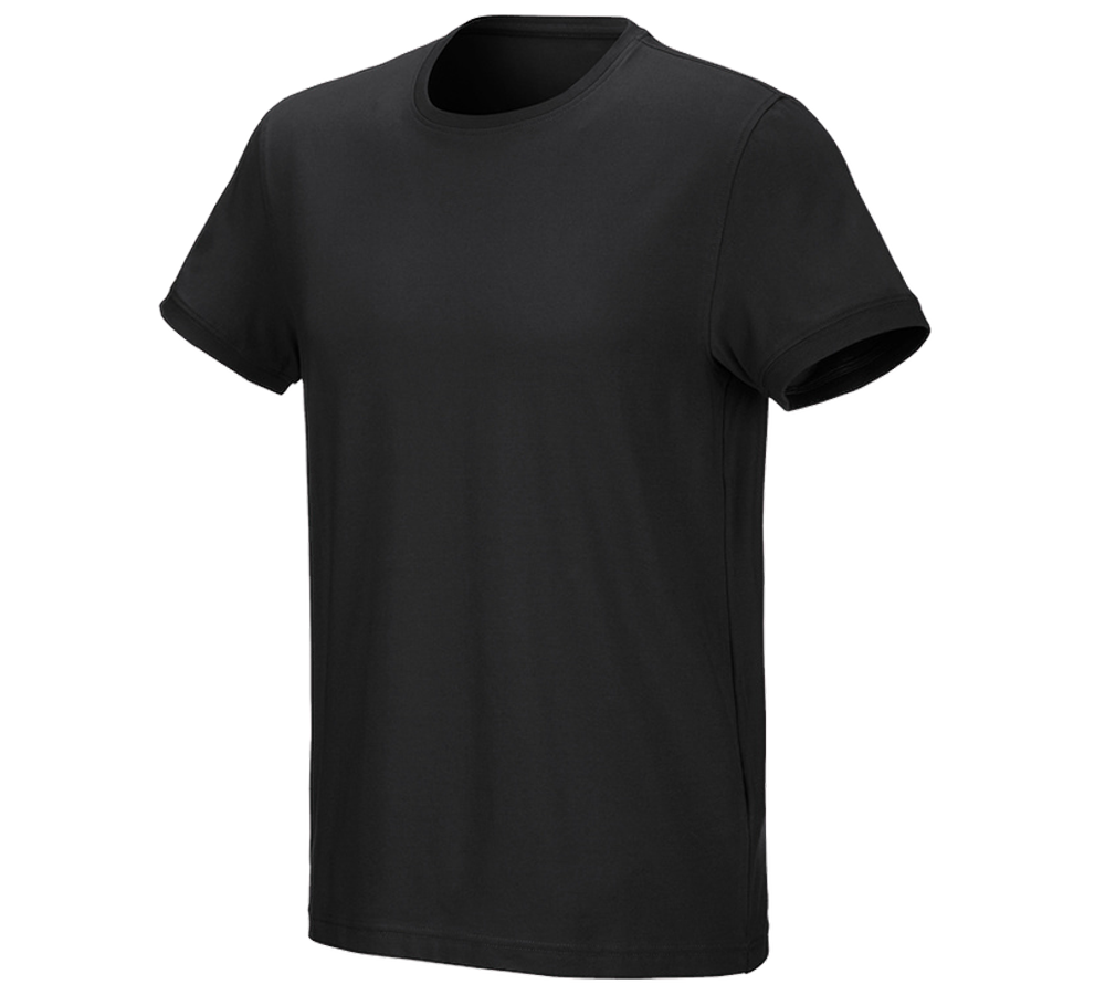 Primary image e.s. T-shirt cotton stretch black