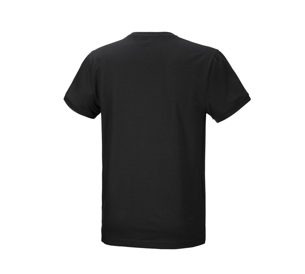 Secondary image e.s. T-shirt cotton stretch black