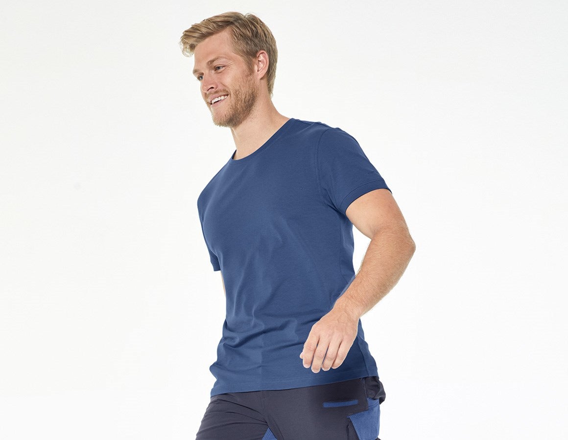 Additional image 2 e.s. T-shirt cotton stretch cobalt