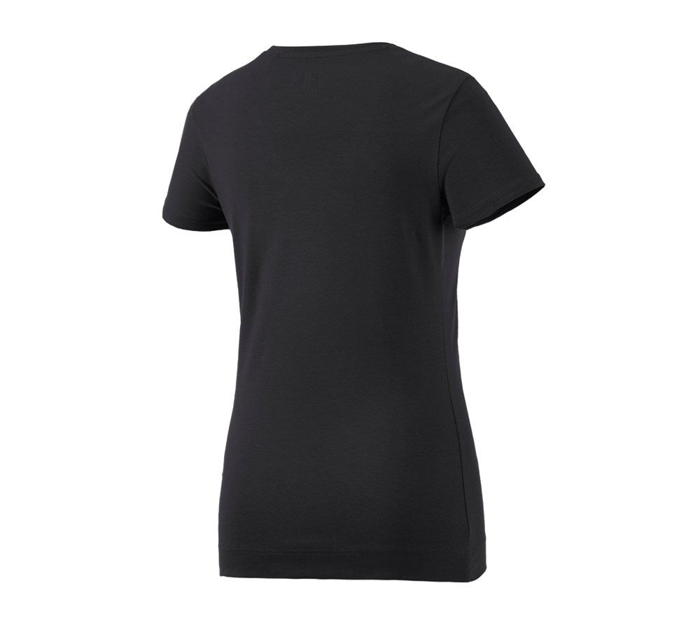 Secondary image e.s. T-shirt cotton stretch, ladies' black