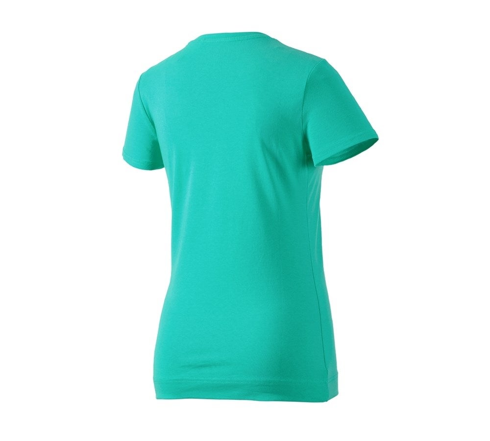 Secondary image e.s. T-shirt cotton stretch, ladies' lagoon