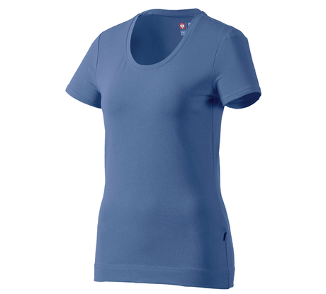 Primary image e.s. T-shirt cotton stretch, ladies' cobalt