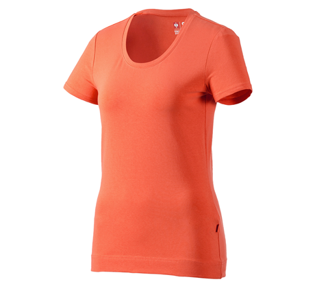 Primary image e.s. T-shirt cotton stretch, ladies' nectarine