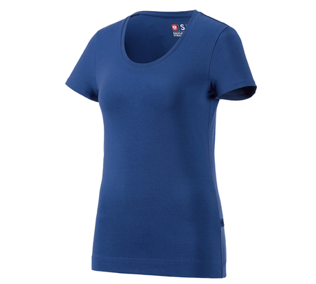 Primary image e.s. T-shirt cotton stretch, ladies' alkaliblue