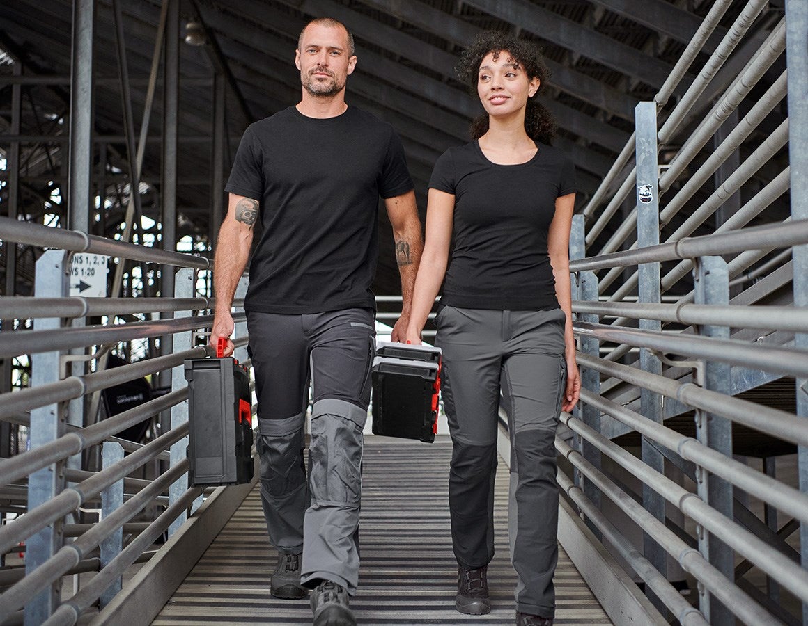 Additional image 2 e.s. T-shirt cotton stretch, ladies' black