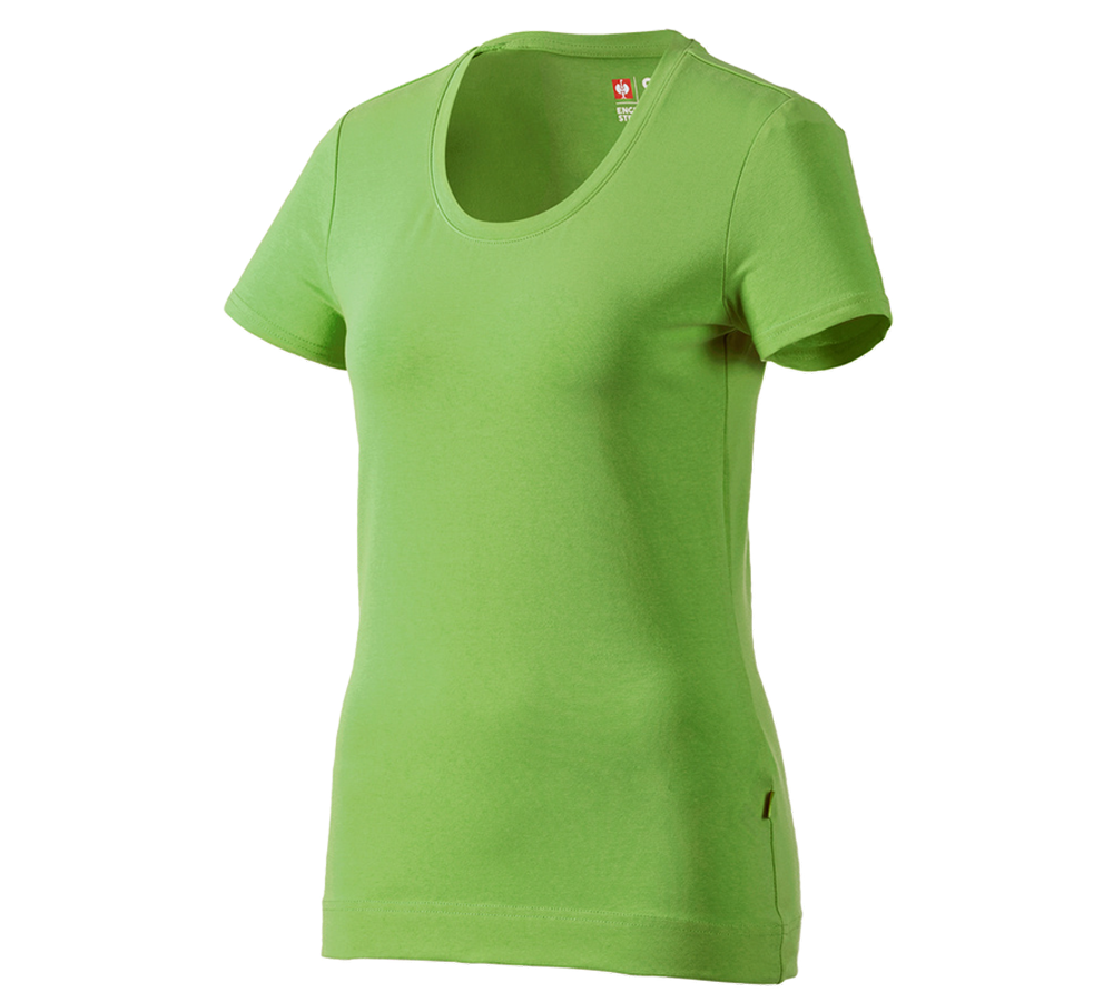 Primary image e.s. T-shirt cotton stretch, ladies' seagreen