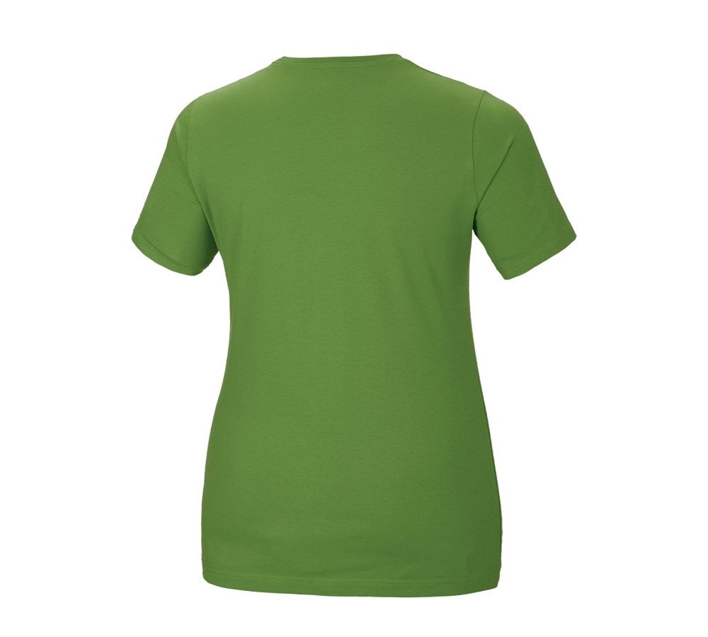 Secondary image e.s. T-shirt cotton stretch, ladies', plus fit seagreen