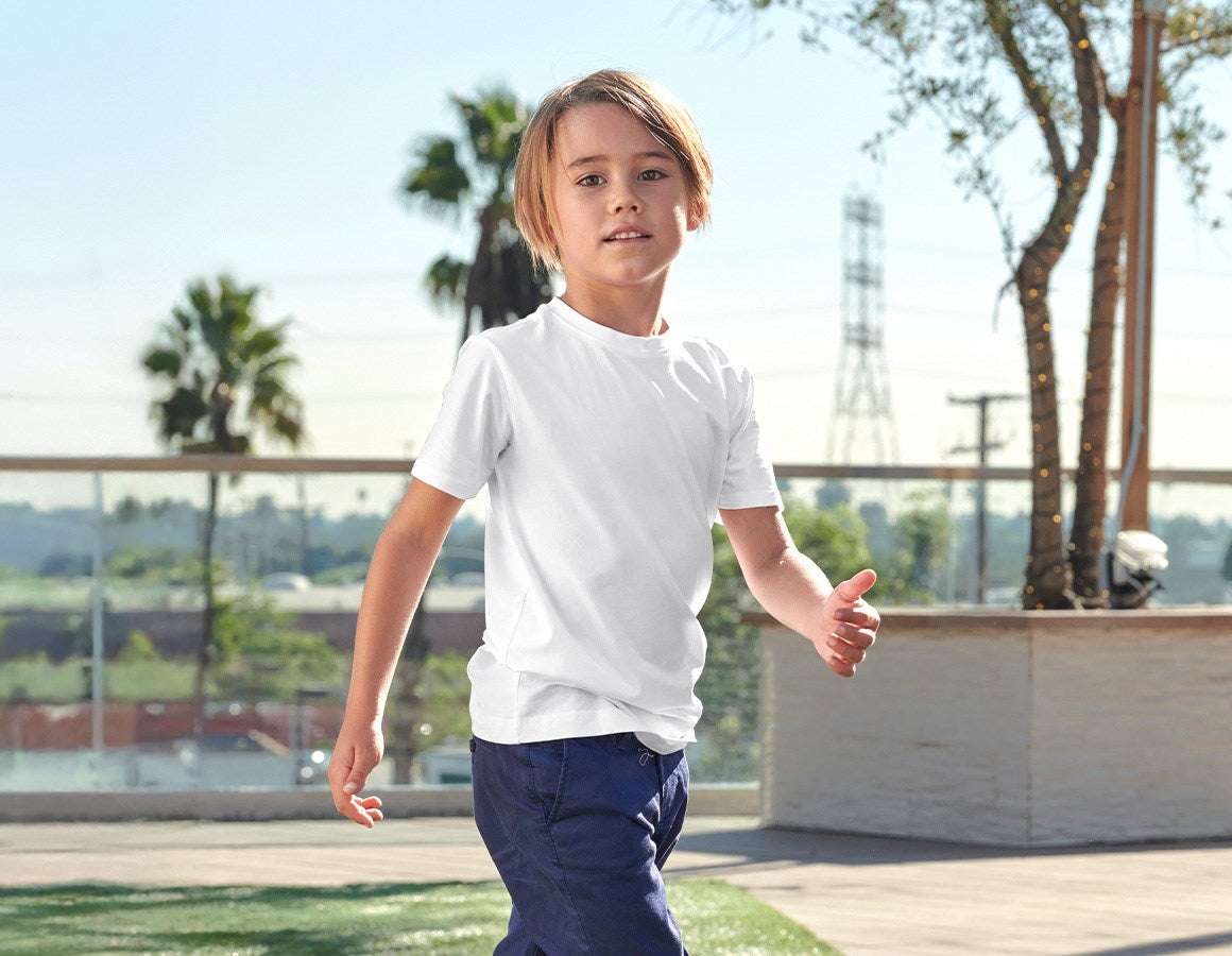 Main action image e.s. T-Shirt cotton stretch, children's white