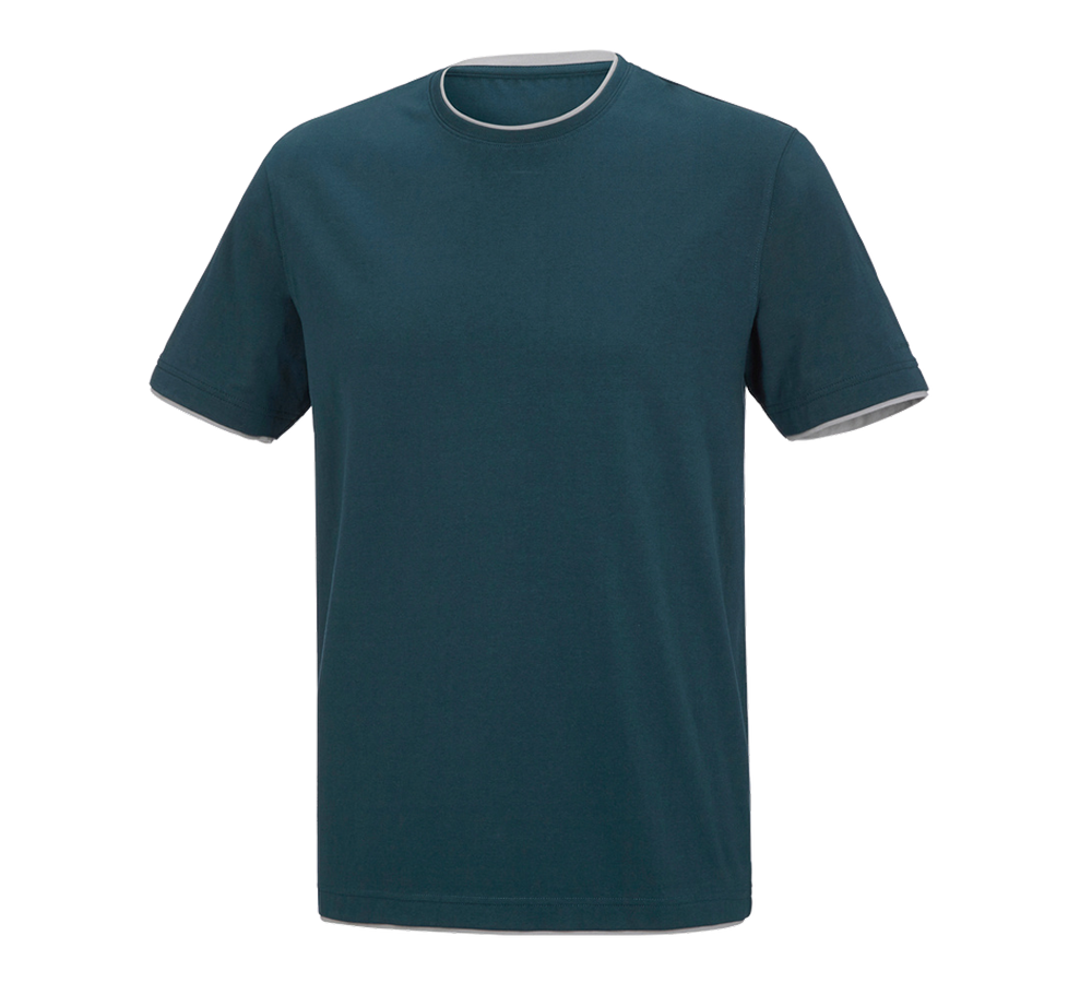 Primary image e.s. T-shirt cotton stretch Layer seablue/platinum