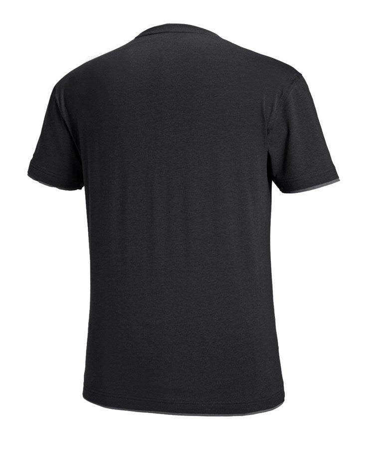 Secondary image e.s. T-shirt cotton stretch Layer black/cement