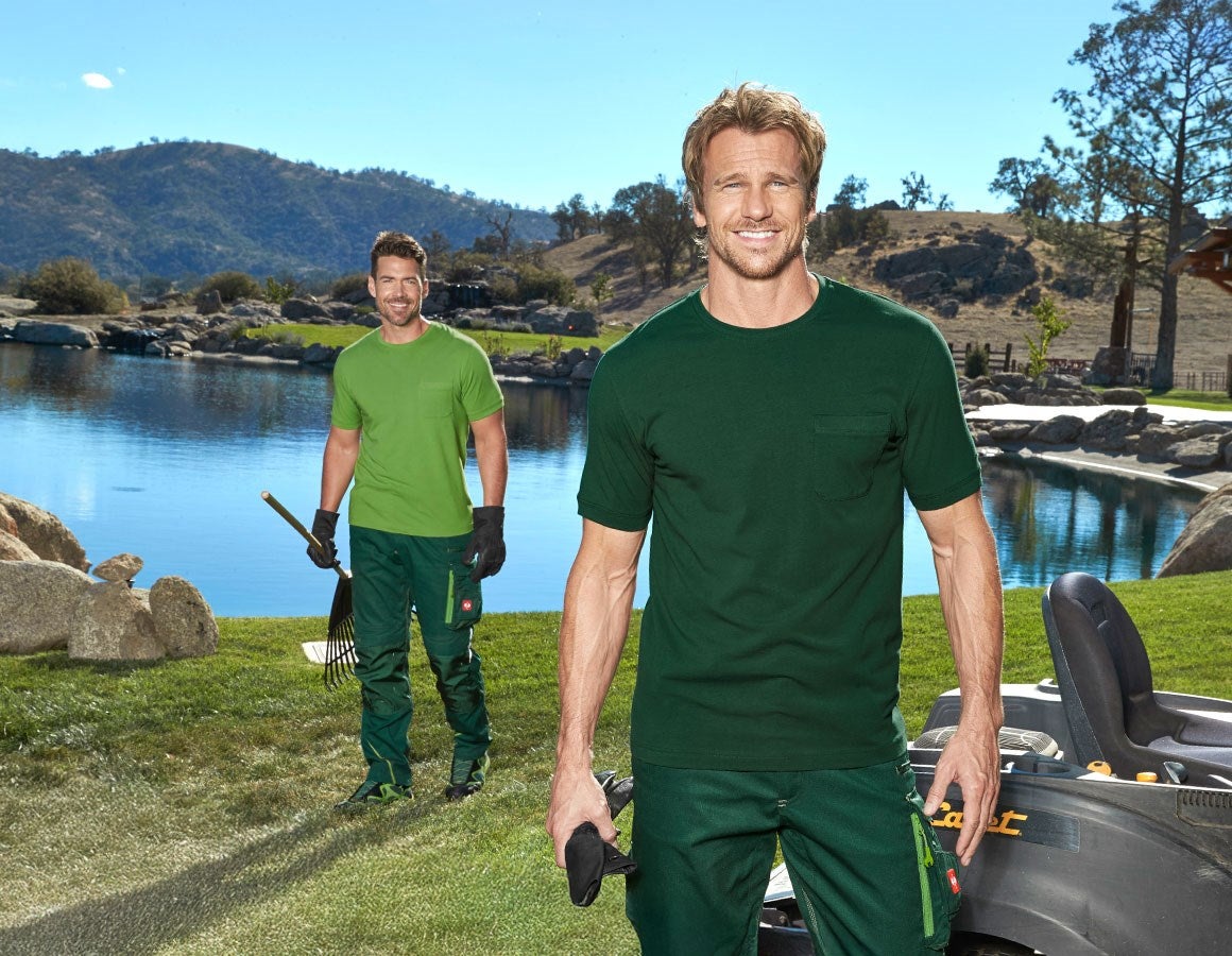 Additional image 1 e.s. T-shirt cotton stretch Pocket green