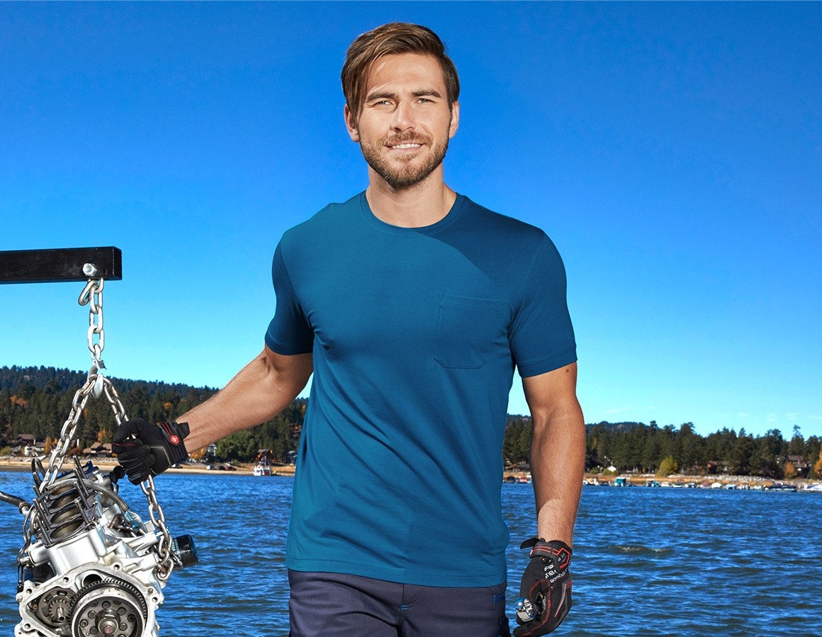 Main action image e.s. T-shirt cotton stretch Pocket atoll