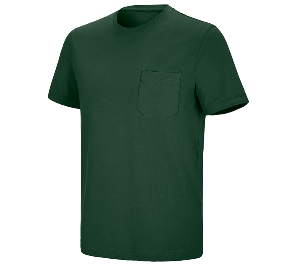 Primary image e.s. T-shirt cotton stretch Pocket green