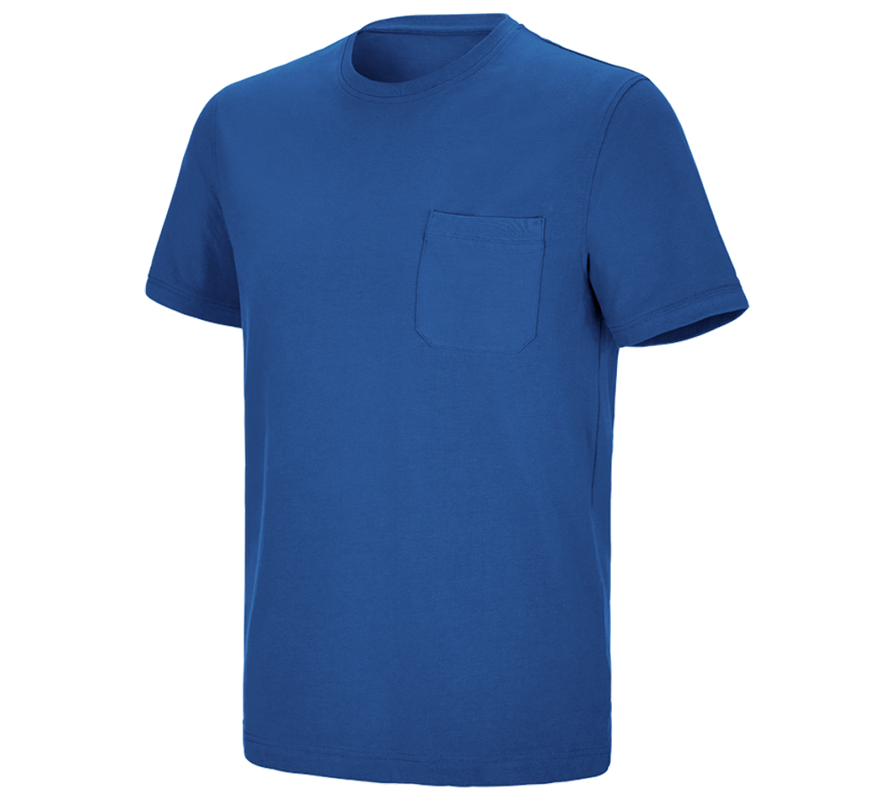 Primary image e.s. T-shirt cotton stretch Pocket gentianblue