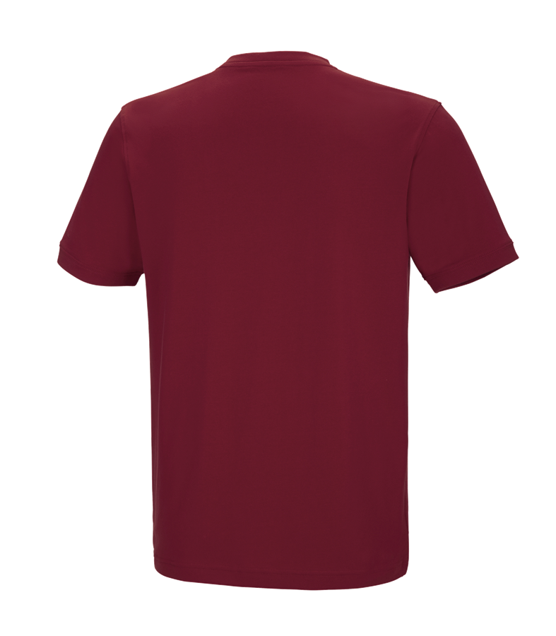 Secondary image e.s. T-shirt cotton stretch V-Neck bordeaux