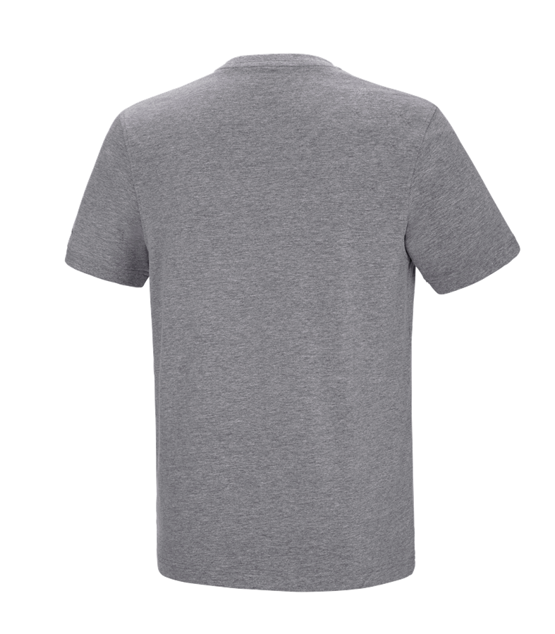 Secondary image e.s. T-shirt cotton stretch V-Neck grey melange