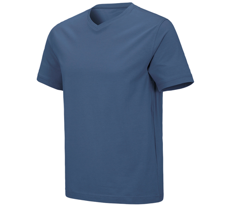 Primary image e.s. T-shirt cotton stretch V-Neck cobalt