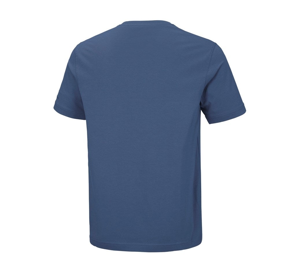 Secondary image e.s. T-shirt cotton stretch V-Neck cobalt