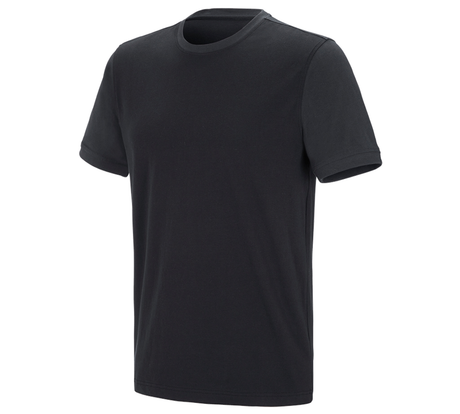 Primary image e.s. T-shirt cotton stretch bicolor black/graphite