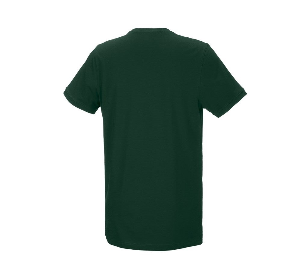 Secondary image e.s. T-shirt cotton stretch, long fit green