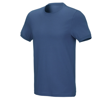 Primary image e.s. T-shirt cotton stretch, slim fit cobalt