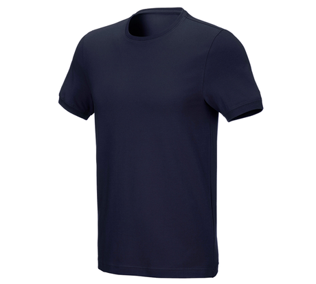 Primary image e.s. T-shirt cotton stretch, slim fit navy