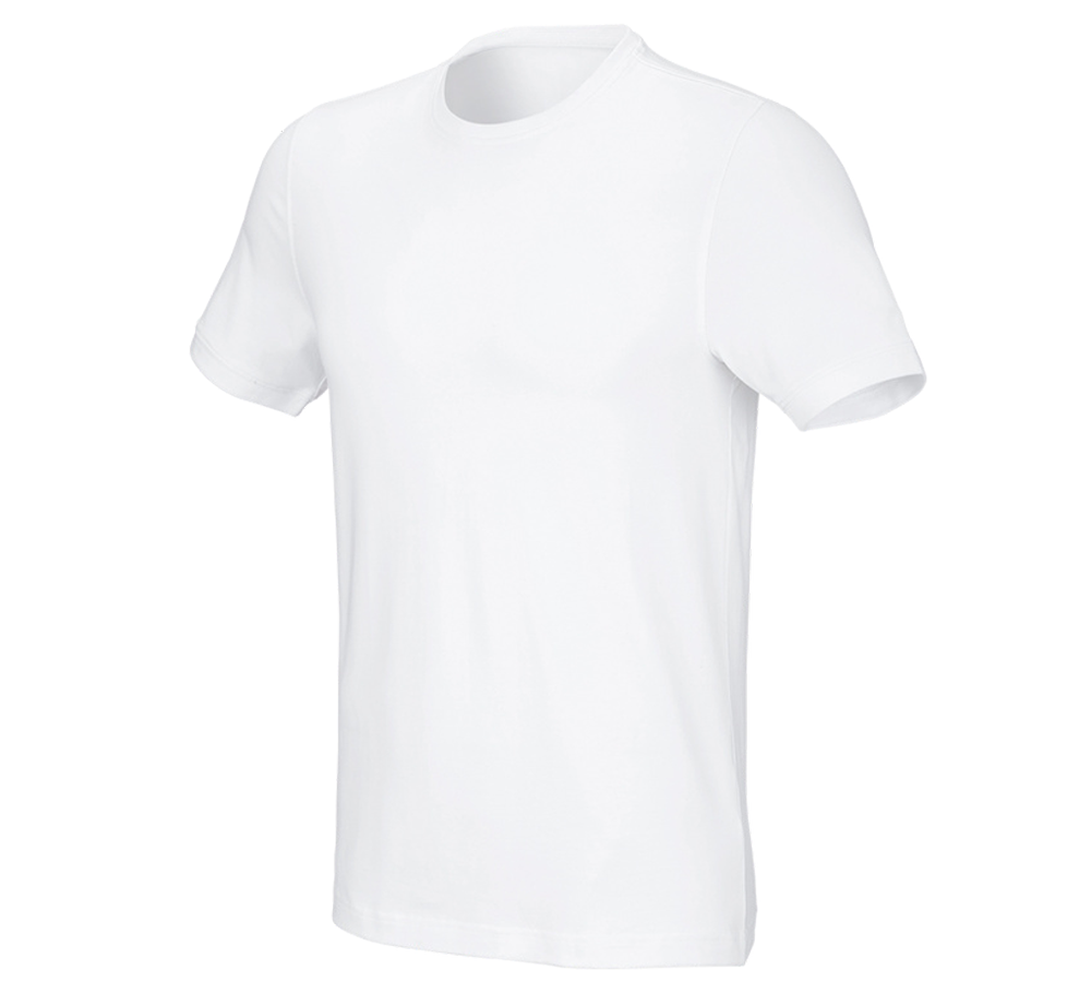 Primary image e.s. T-shirt cotton stretch, slim fit white