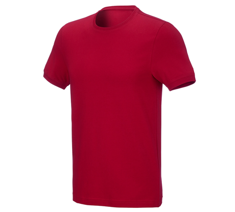 Primary image e.s. T-shirt cotton stretch, slim fit fiery red