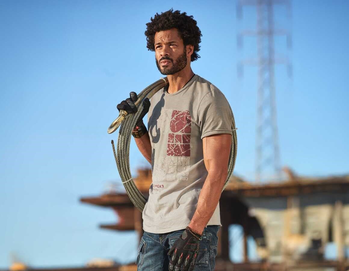 Additional image 3 e.s. T-Shirt denim workwear taupe vintage