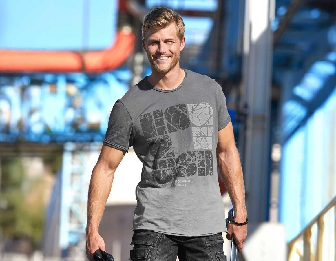 Main action image e.s. T-Shirt denim workwear granite vintage