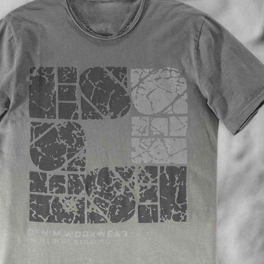 Detailed image e.s. T-Shirt denim workwear granite vintage