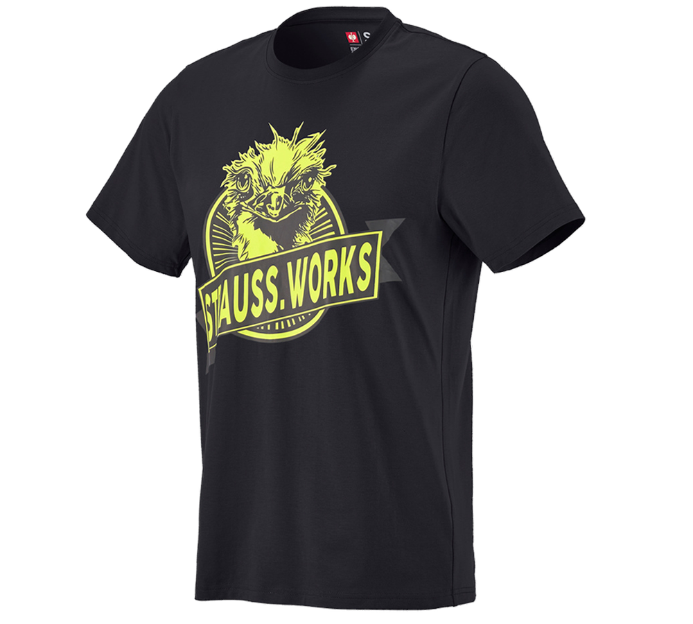 Primary image e.s. T-shirt strauss works black/high-vis yellow