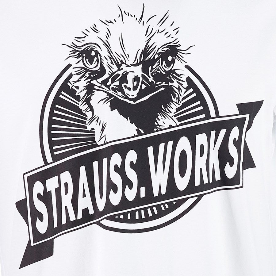 Detailed image e.s. T-shirt strauss works white