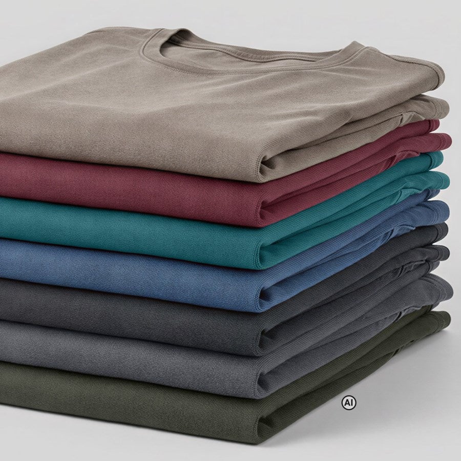 Detailed image e.s. T-shirt vintage cotton stretch antiqueblue vintage - AI generated / modified