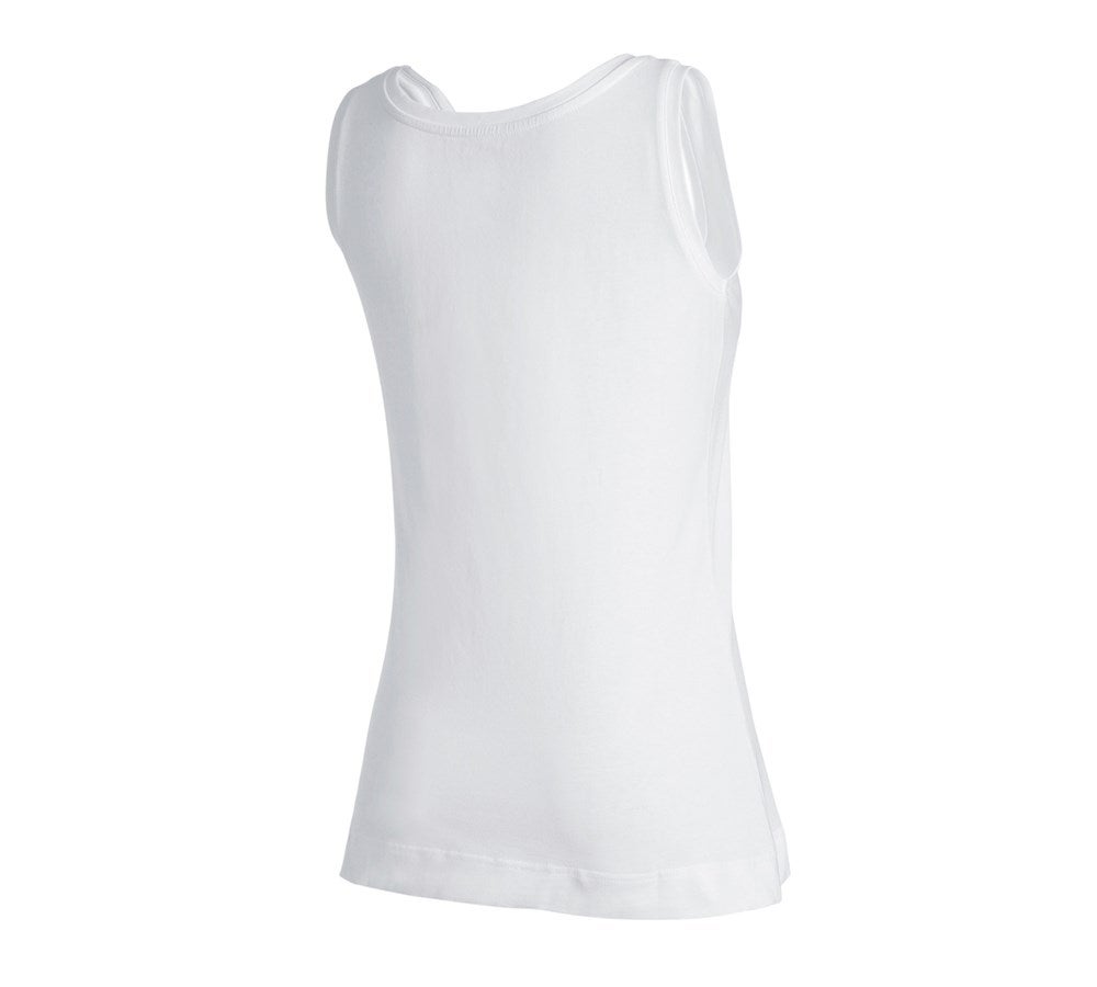 Secondary image e.s. Tank top cotton stretch, ladies' white