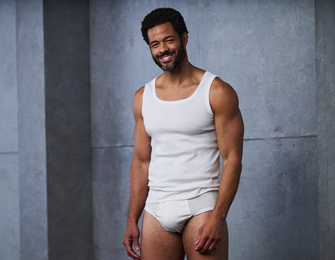 Main action image e.s. Vest fine rib classic white