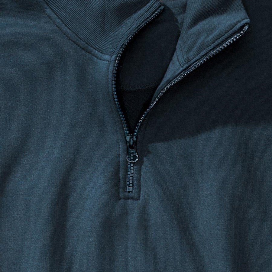 Detailed image e.s. ZIP-sweatshirt poly cotton seablue
