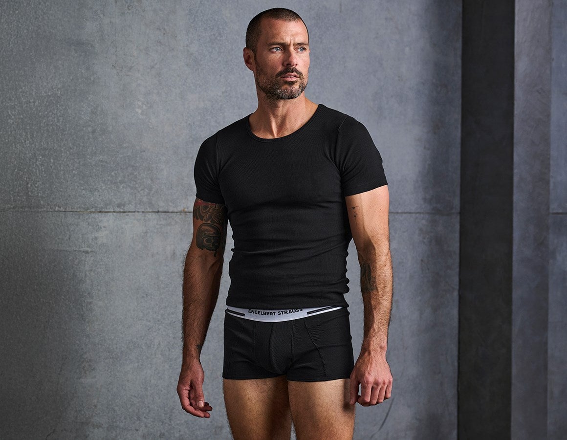 Main action image e.s. Cotton rib pants, pack of 2 black+atoll