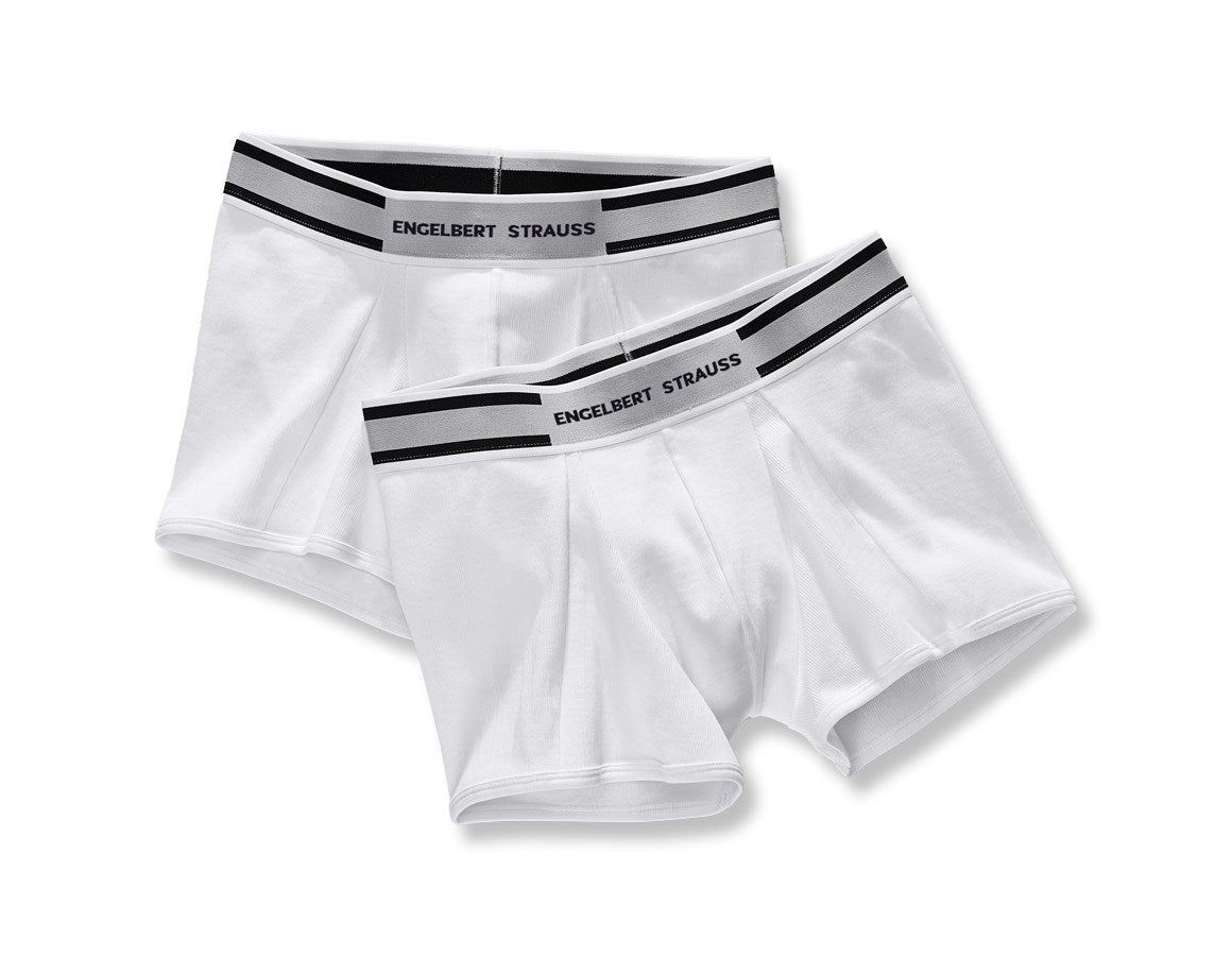 Primary image e.s. Cotton rib pants, pack of 2 white+white