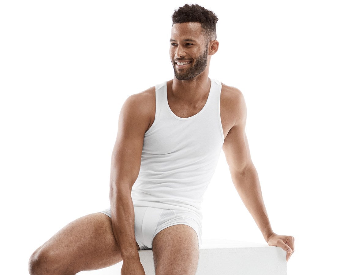 Additional image 1 e.s. Cotton rib tank shirt white