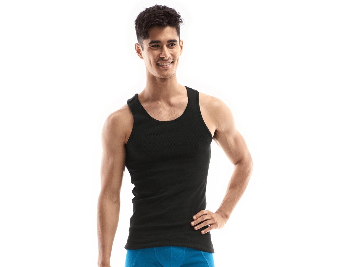 Main action image e.s. Cotton rib tank shirt black