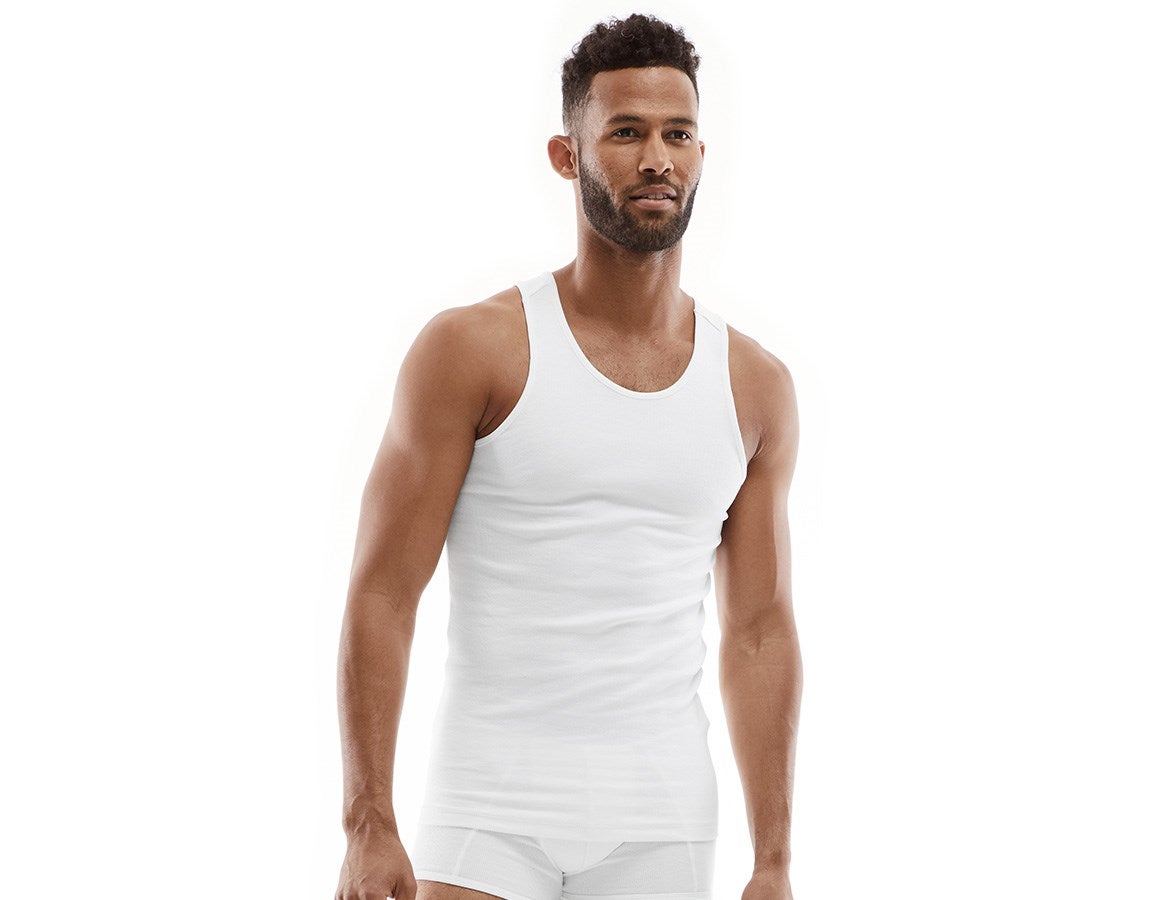 Main action image e.s. Cotton rib tank shirt white