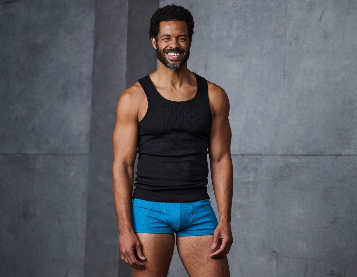 Main action image e.s. Cotton rib tank shirt black