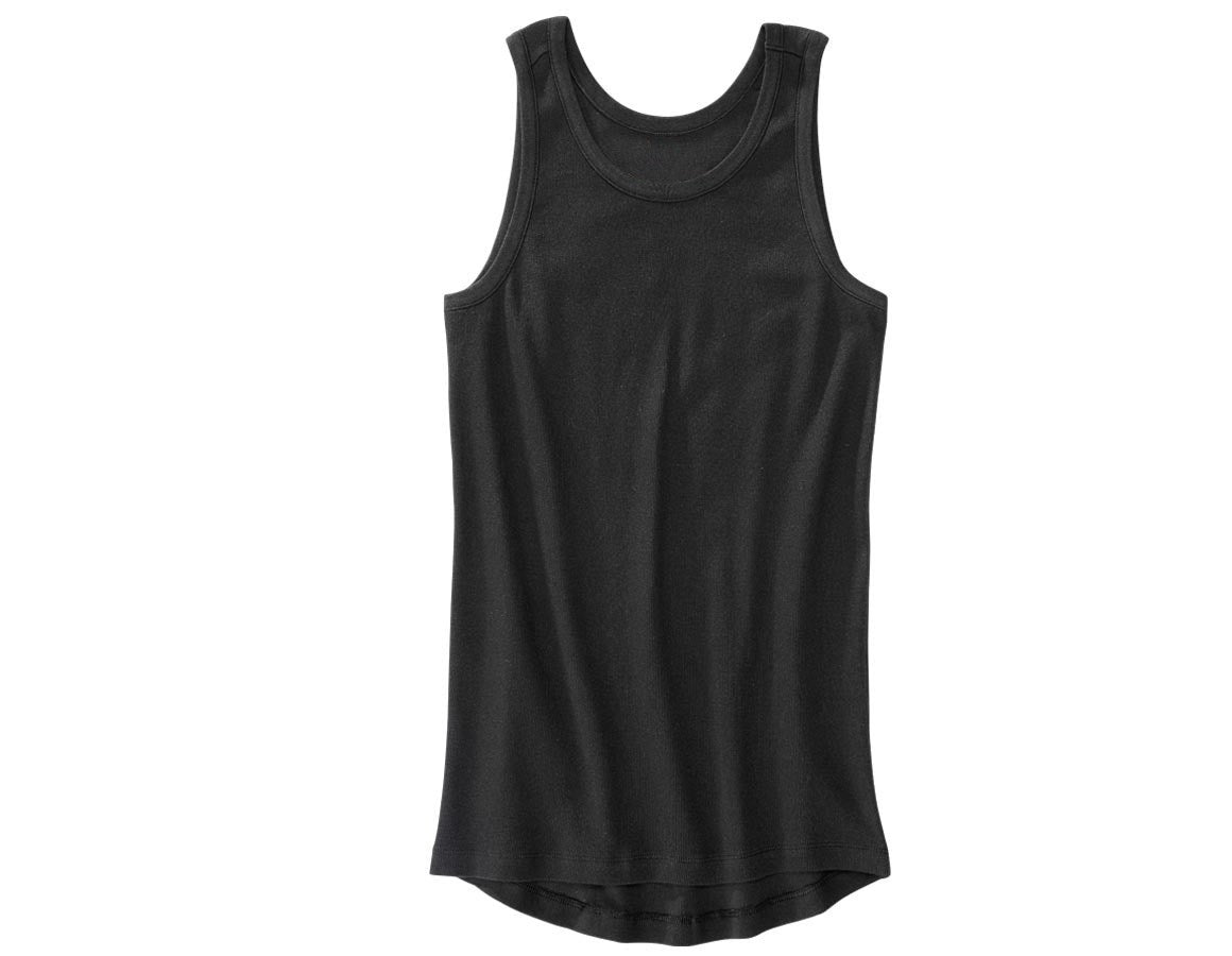 Primary image e.s. Cotton rib tank shirt black